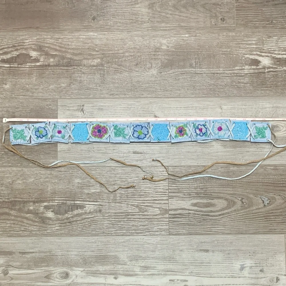Chan Luu Floral Beaded Belt - Lt Blue - Picture 9 of 11